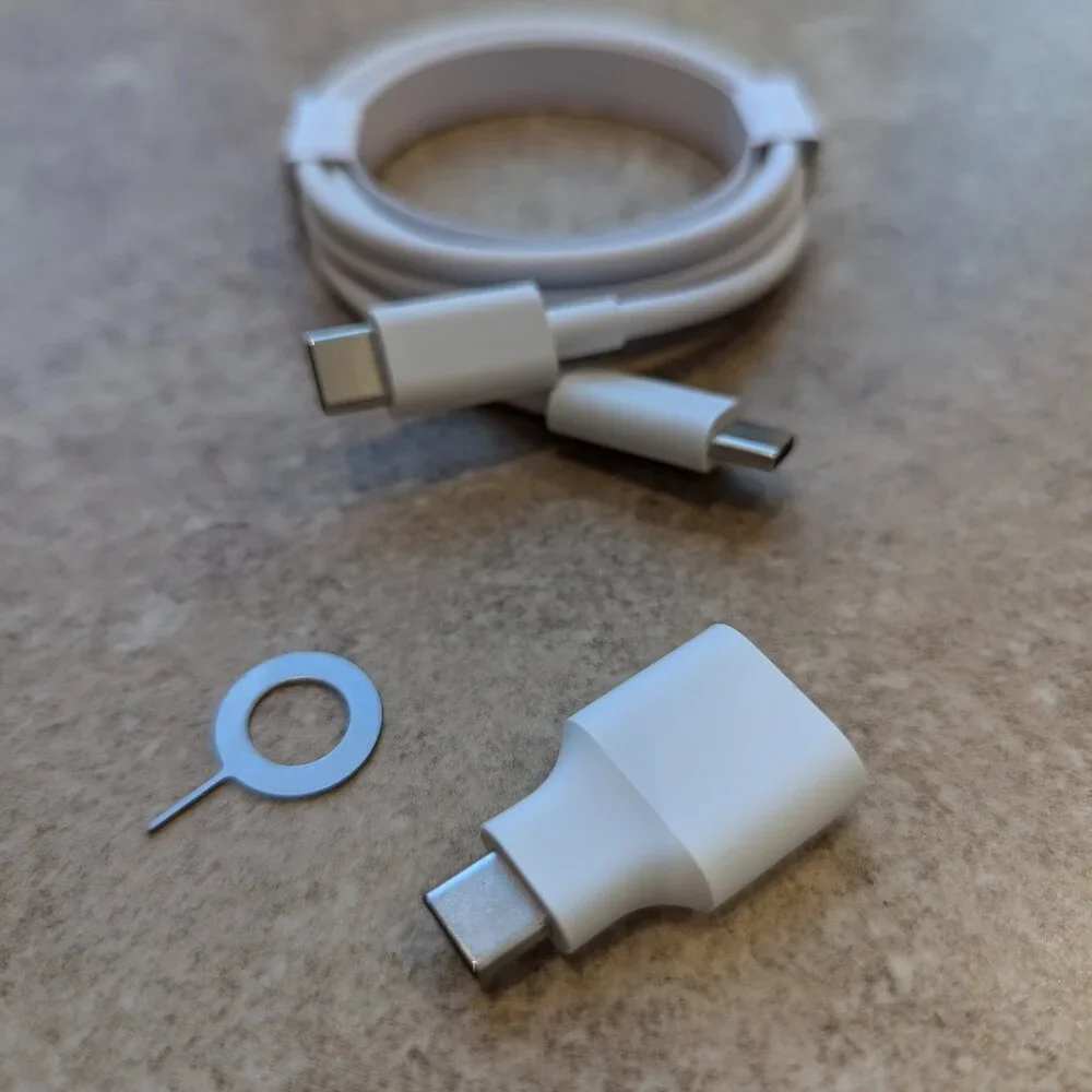 Google Pixel OEM USB Cable, USB A-C Adpr, Sim Tool, Box for Pixel 7 Obsidian Blk